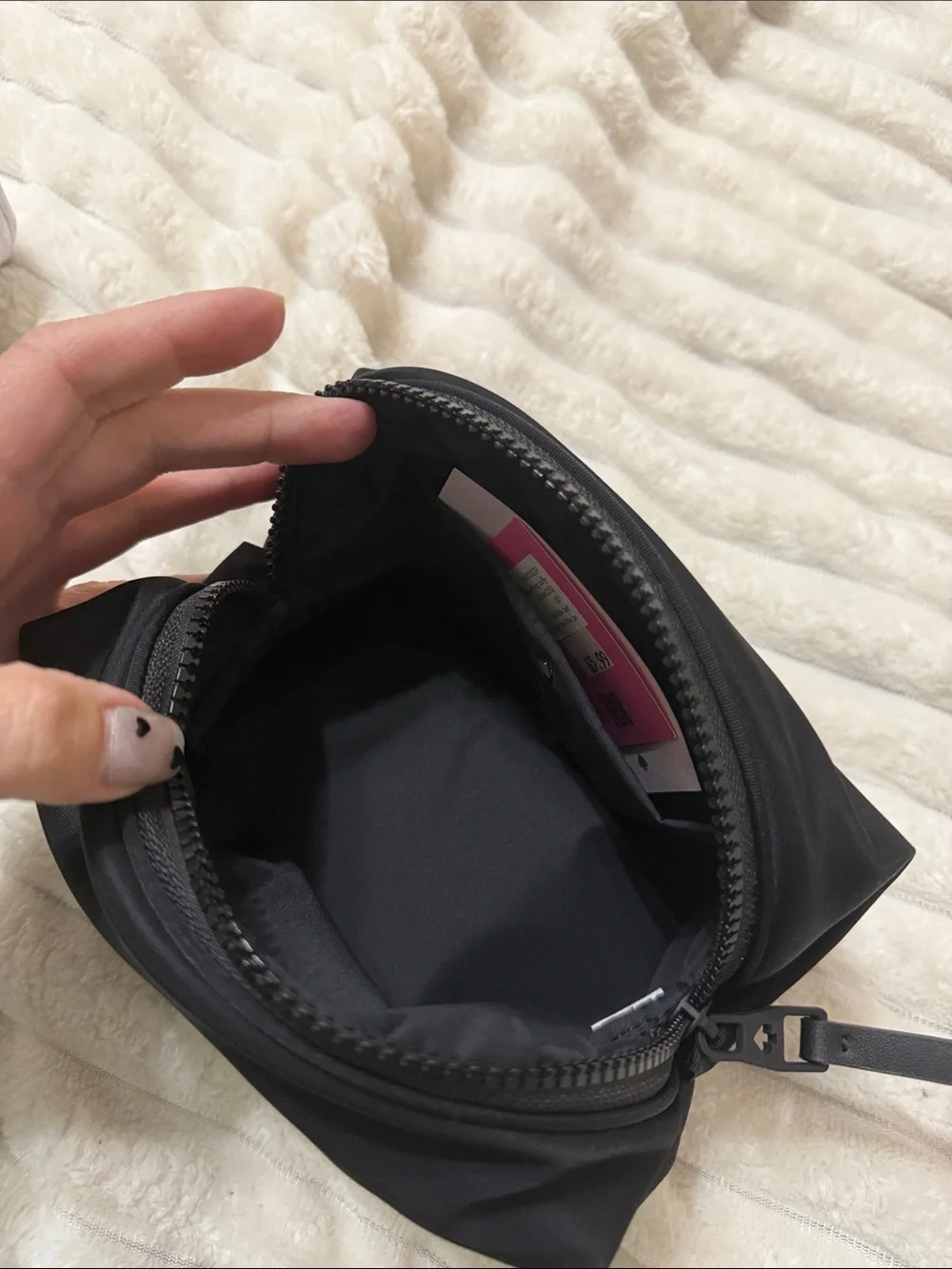 Kate Spade New York Black Nylon Zip Cosmetic Case with Gold Logo